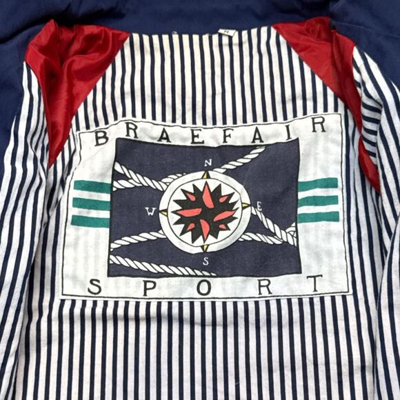 Vintage 90s Red Nautical Jacket Fisherman Wife Style Coat - Picture 6 of 8